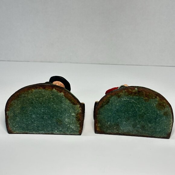 VTG Cast Iron Bookends/Door Stop Amish Man Woman Pennsylvania Dutch Wilton Stamp - Picture 7 of 11